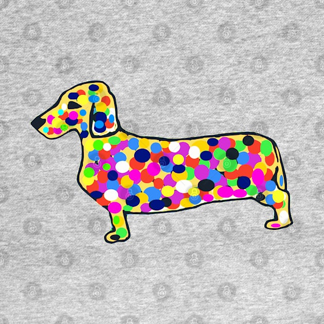 Daschund Mosaic Dots Dog by Michelle Le Grand